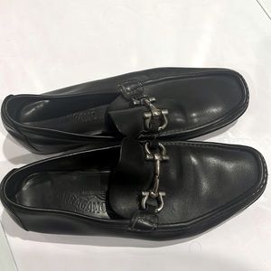 Black leather Ferragamo loafers